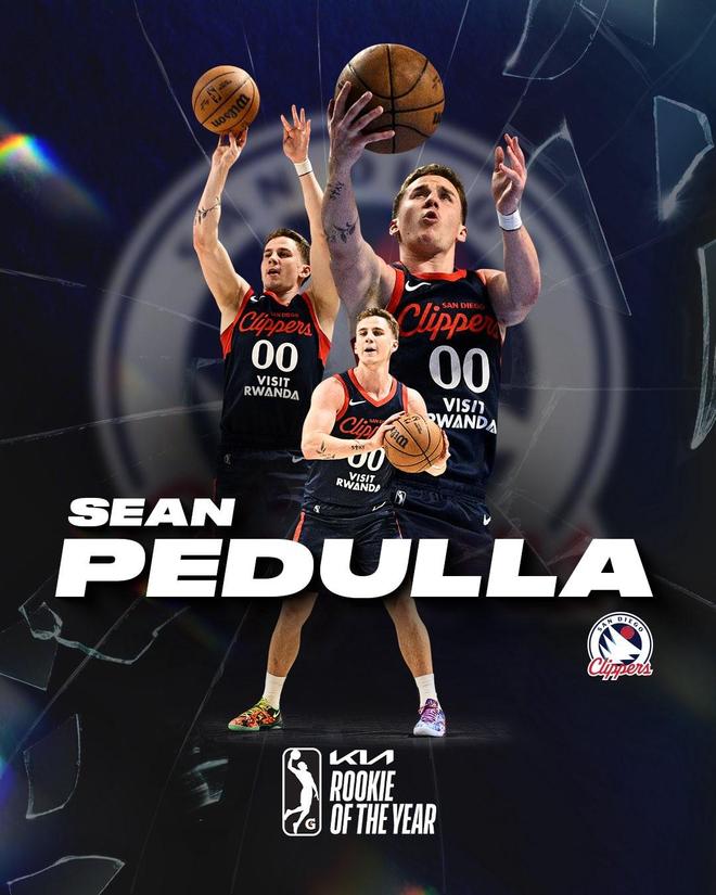 圣迭戈快船新星佩杜拉荣膺G联赛最佳新秀